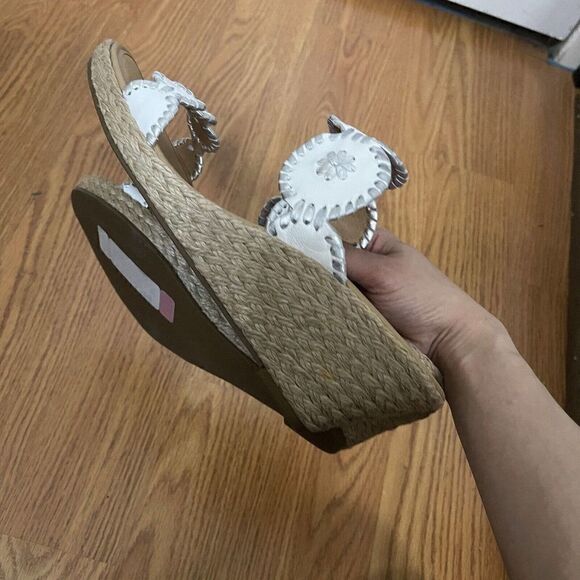 NEW! Jack Rogers Caroline Espadrille Wedge White Sandals Size 11 - Picture 4 of 7